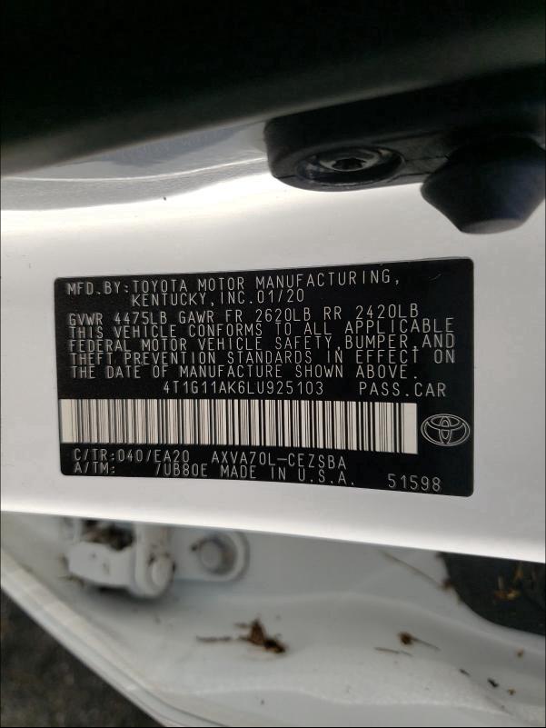 Photo 9 VIN: 4T1G11AK6LU925103 - TOYOTA CAMRY SE 