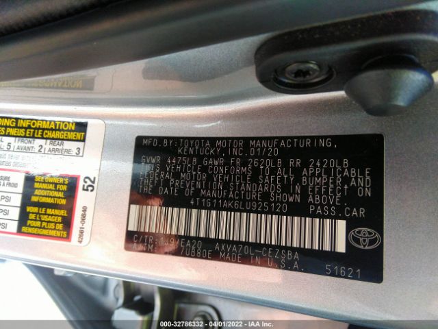 Photo 8 VIN: 4T1G11AK6LU925120 - TOYOTA CAMRY 