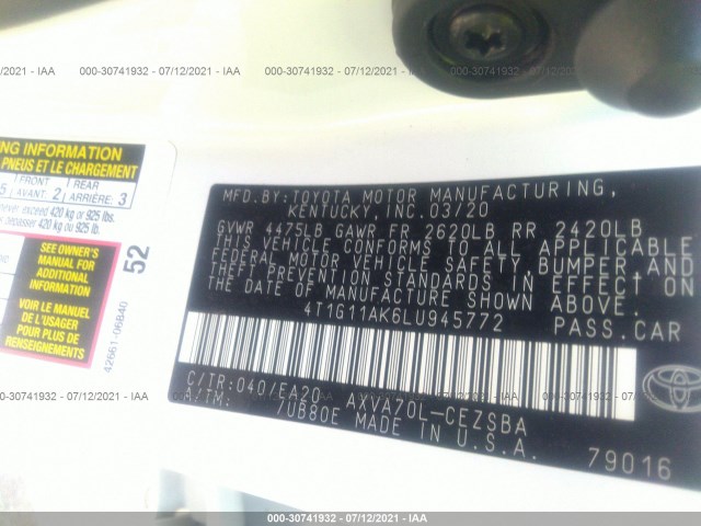 Photo 8 VIN: 4T1G11AK6LU945772 - TOYOTA CAMRY 