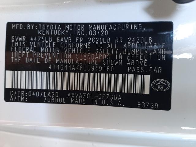 Photo 9 VIN: 4T1G11AK6LU949160 - TOYOTA CAMRY SE 