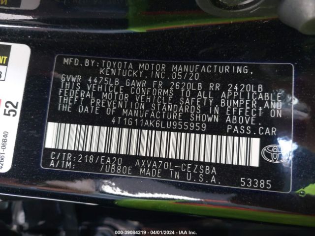 Photo 8 VIN: 4T1G11AK6LU955959 - TOYOTA CAMRY 