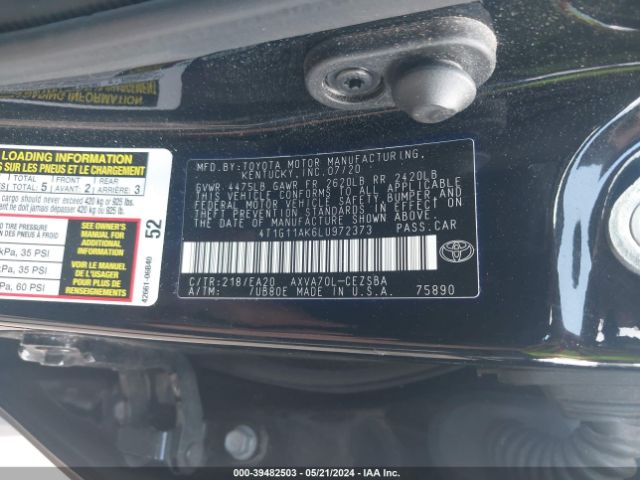 Photo 8 VIN: 4T1G11AK6LU972373 - TOYOTA CAMRY 