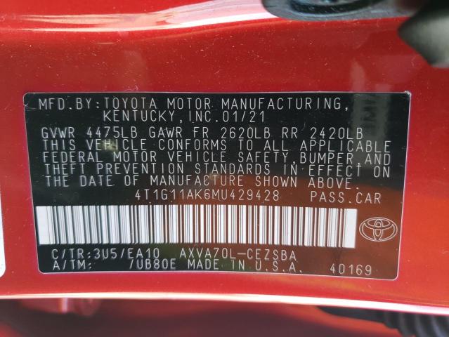 Photo 9 VIN: 4T1G11AK6MU429428 - TOYOTA CAMRY SE 