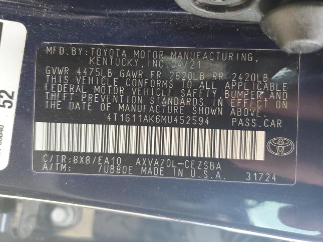 Photo 12 VIN: 4T1G11AK6MU452594 - TOYOTA CAMRY SE 