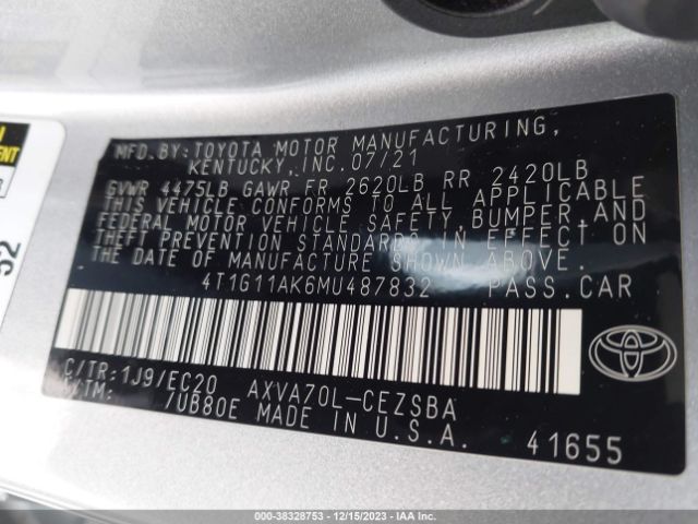 Photo 8 VIN: 4T1G11AK6MU487832 - TOYOTA CAMRY 