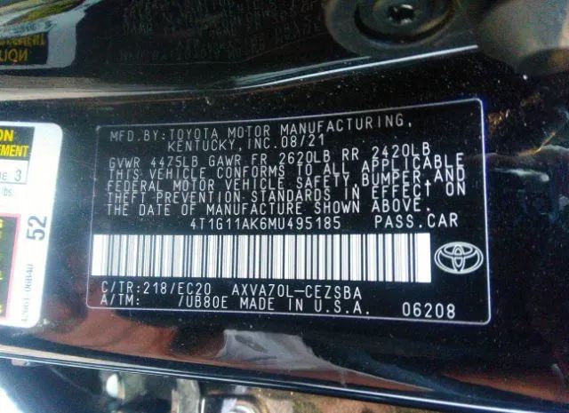 Photo 8 VIN: 4T1G11AK6MU495185 - TOYOTA CAMRY 