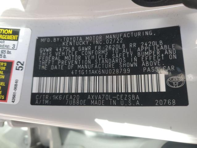 Photo 11 VIN: 4T1G11AK6NU028799 - TOYOTA CAMRY SE 