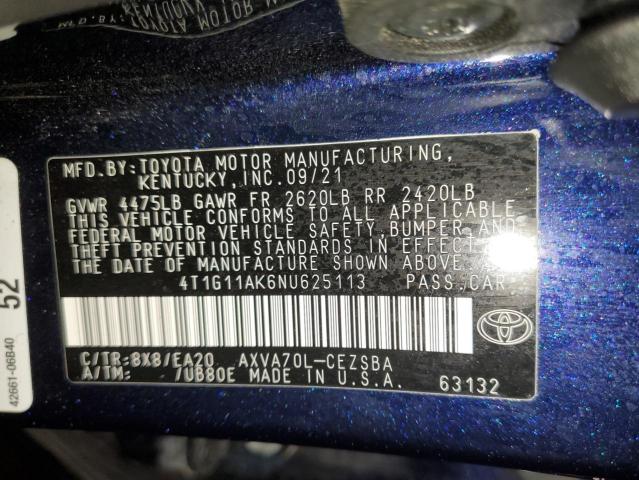 Photo 11 VIN: 4T1G11AK6NU625113 - TOYOTA CAMRY SE 