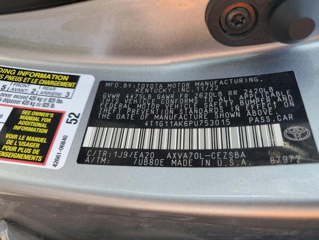 Photo 11 VIN: 4T1G11AK6PU753015 - TOYOTA CAMRY LE 