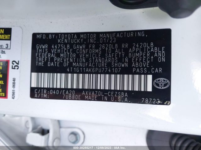 Photo 8 VIN: 4T1G11AK6PU774107 - TOYOTA CAMRY 