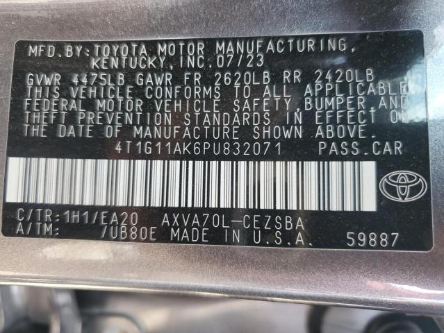 Photo 12 VIN: 4T1G11AK6PU832071 - TOYOTA CAMRY SE N 