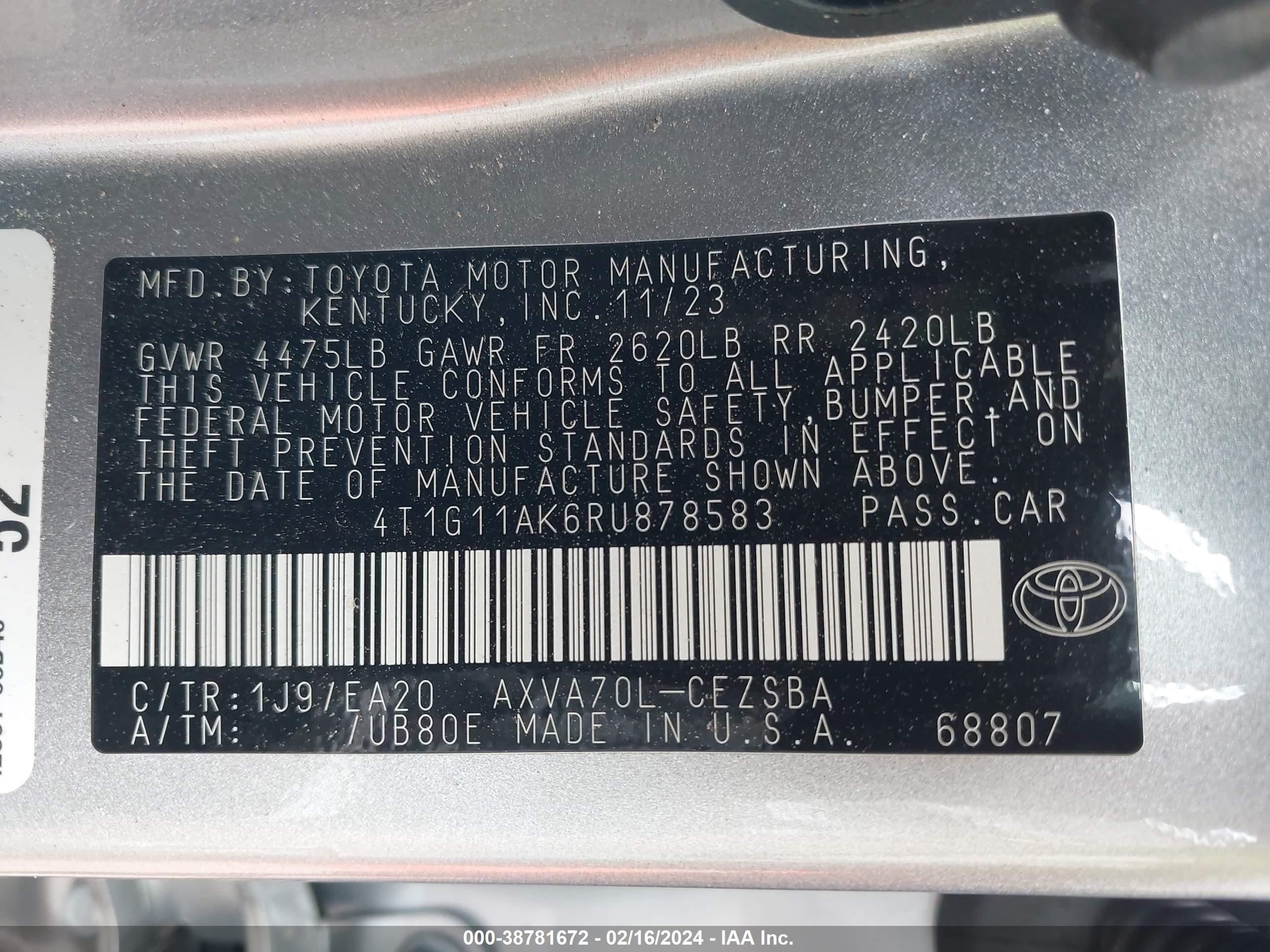 Photo 8 VIN: 4T1G11AK6RU878583 - TOYOTA CAMRY 