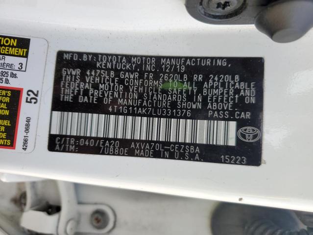 Photo 11 VIN: 4T1G11AK7LU331376 - TOYOTA CAMRY SE 