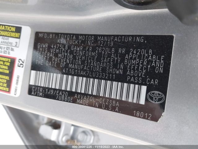 Photo 8 VIN: 4T1G11AK7LU333211 - TOYOTA CAMRY 