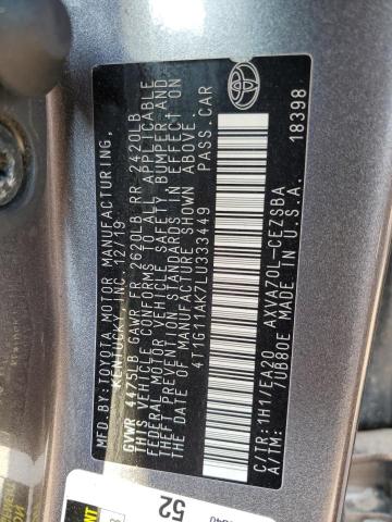 Photo 11 VIN: 4T1G11AK7LU333449 - TOYOTA CAMRY SE 