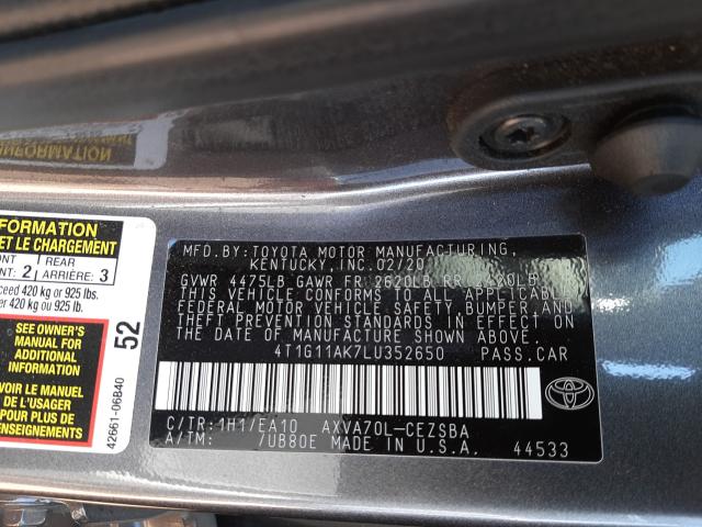 Photo 9 VIN: 4T1G11AK7LU352650 - TOYOTA CAMRY 