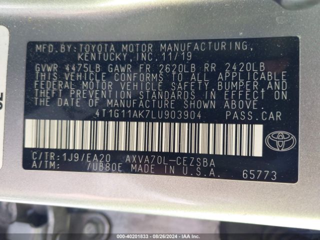 Photo 8 VIN: 4T1G11AK7LU903904 - TOYOTA CAMRY 