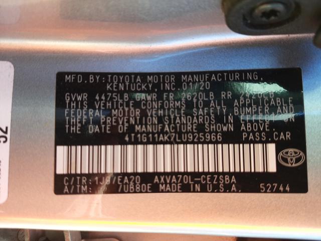 Photo 9 VIN: 4T1G11AK7LU925966 - TOYOTA CAMRY SE 