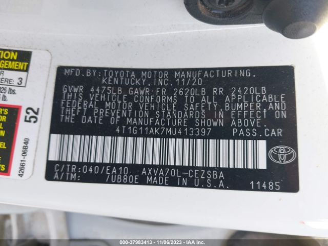 Photo 8 VIN: 4T1G11AK7MU413397 - TOYOTA CAMRY 