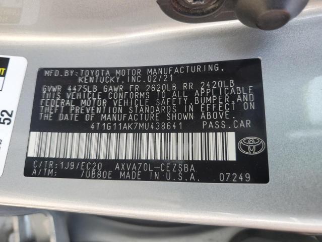 Photo 11 VIN: 4T1G11AK7MU438641 - TOYOTA CAMRY SE 