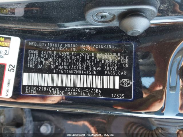 Photo 8 VIN: 4T1G11AK7MU444536 - TOYOTA CAMRY 