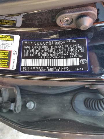 Photo 12 VIN: 4T1G11AK7MU445606 - TOYOTA CAMRY SE 