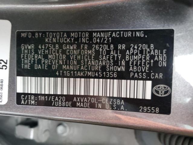 Photo 11 VIN: 4T1G11AK7MU451356 - TOYOTA CAMRY 