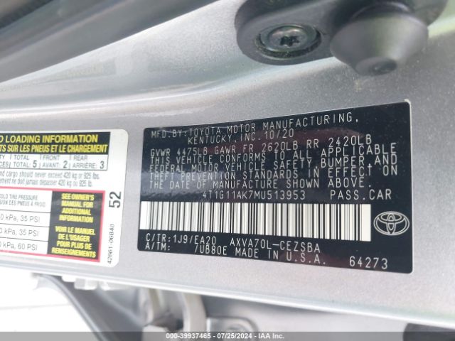 Photo 8 VIN: 4T1G11AK7MU513953 - TOYOTA CAMRY 