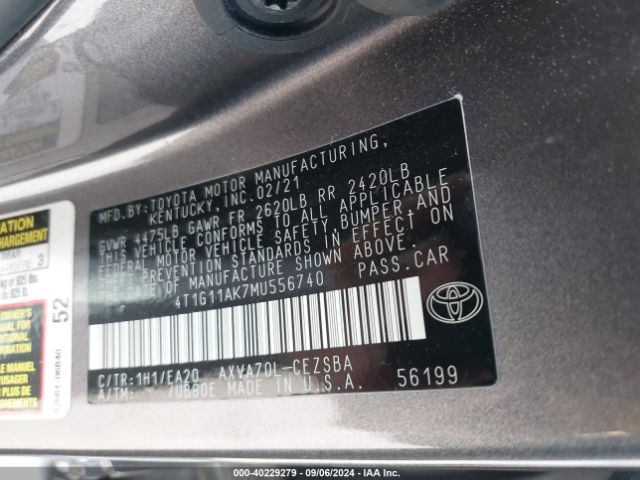 Photo 8 VIN: 4T1G11AK7MU556740 - TOYOTA CAMRY 