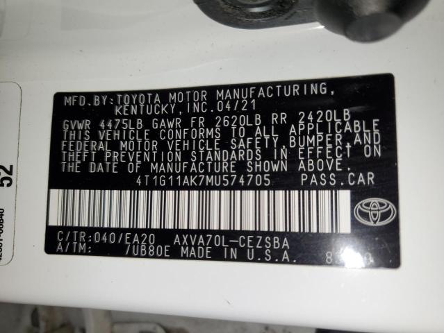 Photo 11 VIN: 4T1G11AK7MU574705 - TOYOTA CAMRY SE 