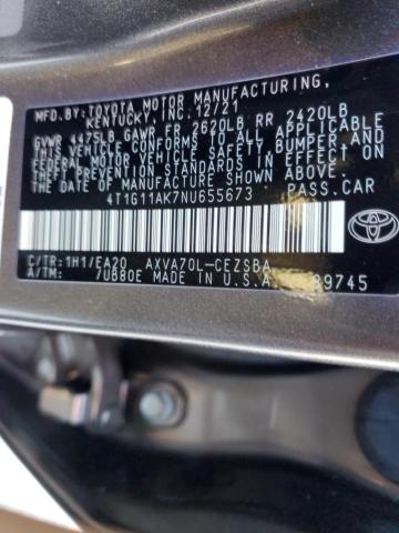 Photo 11 VIN: 4T1G11AK7NU655673 - TOYOTA CAMRY 