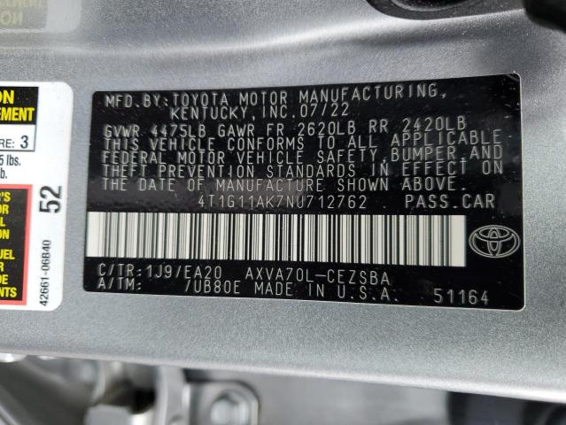 Photo 11 VIN: 4T1G11AK7NU712762 - TOYOTA CAMRY SE 