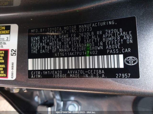 Photo 8 VIN: 4T1G11AK7PU147402 - TOYOTA CAMRY 