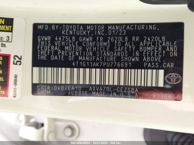 Photo 8 VIN: 4T1G11AK7PU776691 - TOYOTA CAMRY 