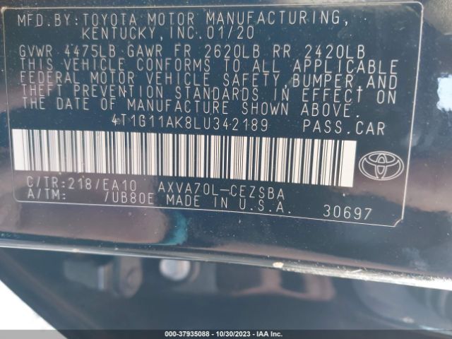 Photo 8 VIN: 4T1G11AK8LU342189 - TOYOTA CAMRY 