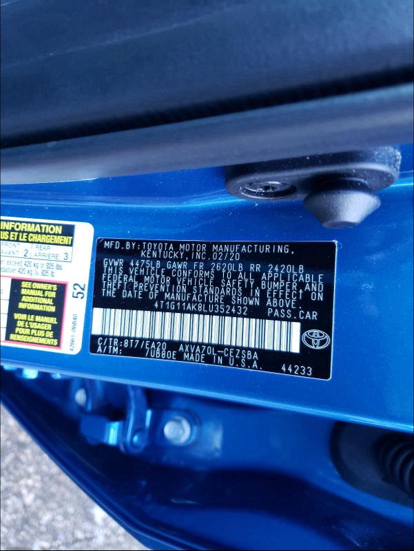 Photo 9 VIN: 4T1G11AK8LU352432 - TOYOTA CAMRY SE 