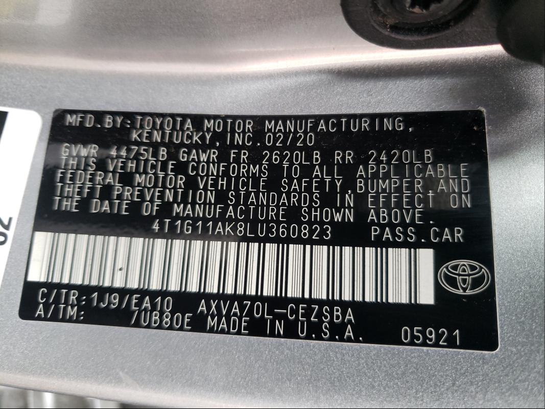 Photo 9 VIN: 4T1G11AK8LU360823 - TOYOTA CAMRY SE 