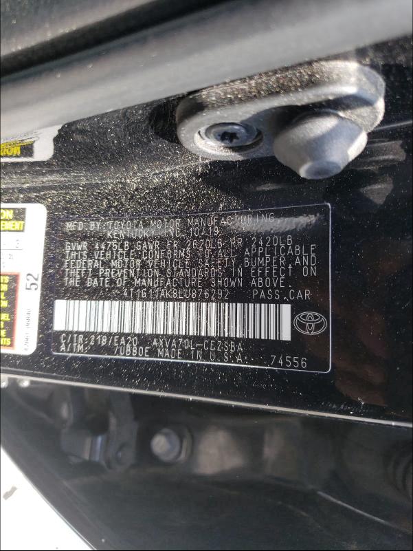 Photo 9 VIN: 4T1G11AK8LU876292 - TOYOTA CAMRY SE 