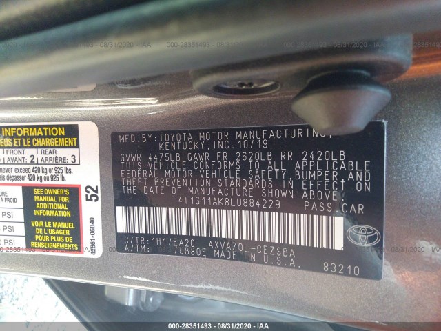 Photo 8 VIN: 4T1G11AK8LU884229 - TOYOTA CAMRY 