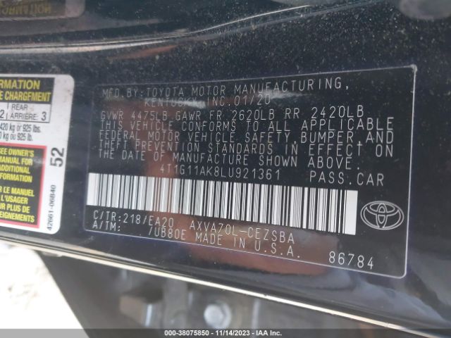 Photo 8 VIN: 4T1G11AK8LU921361 - TOYOTA CAMRY 