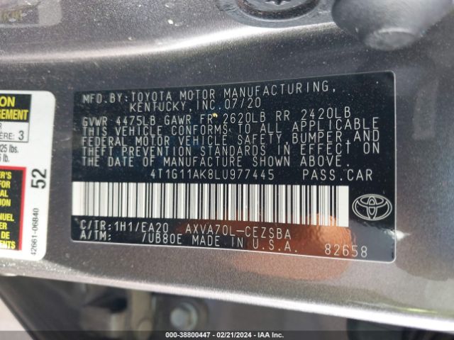 Photo 8 VIN: 4T1G11AK8LU977445 - TOYOTA CAMRY 