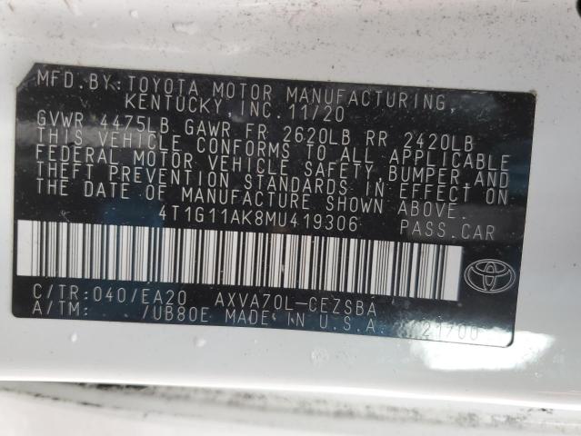 Photo 11 VIN: 4T1G11AK8MU419306 - TOYOTA CAMRY 