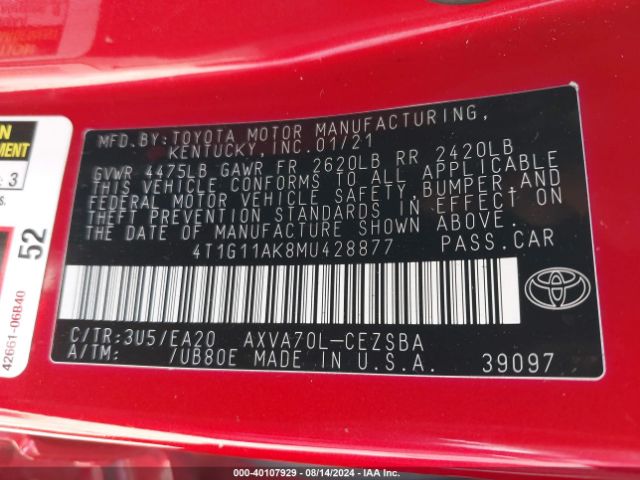 Photo 8 VIN: 4T1G11AK8MU428877 - TOYOTA CAMRY 