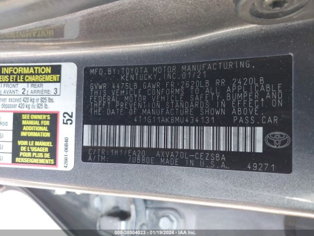 Photo 8 VIN: 4T1G11AK8MU434131 - TOYOTA CAMRY 