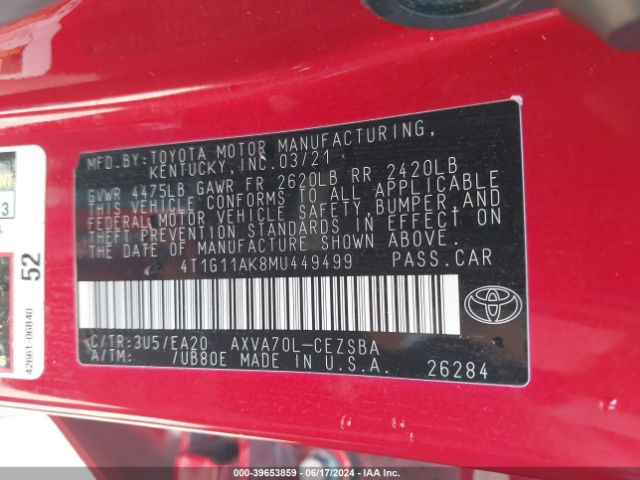 Photo 8 VIN: 4T1G11AK8MU449499 - TOYOTA CAMRY 