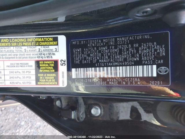 Photo 8 VIN: 4T1G11AK8MU449504 - TOYOTA CAMRY 