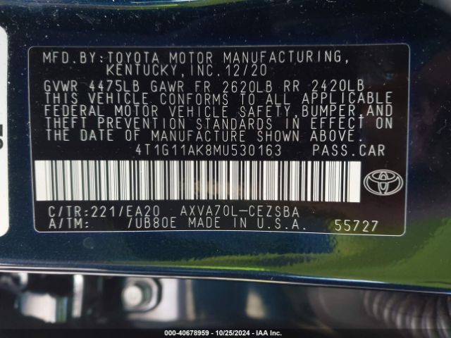 Photo 8 VIN: 4T1G11AK8MU530163 - TOYOTA CAMRY 