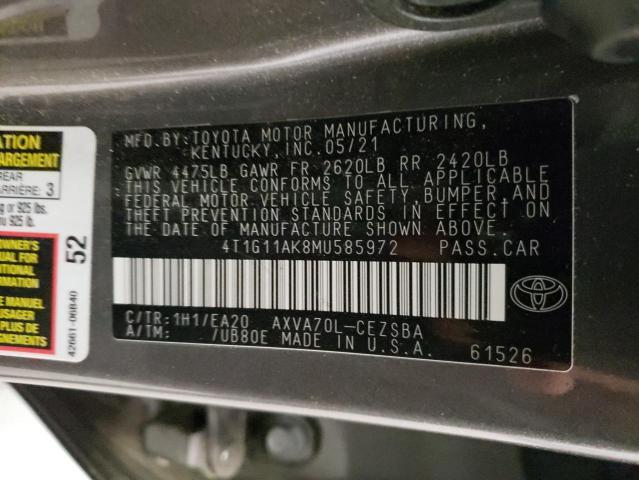 Photo 12 VIN: 4T1G11AK8MU585972 - TOYOTA CAMRY SE 