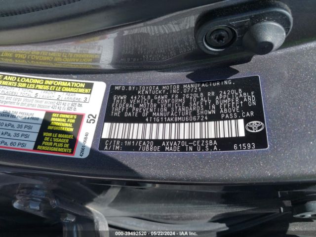 Photo 8 VIN: 4T1G11AK8MU606724 - TOYOTA CAMRY 