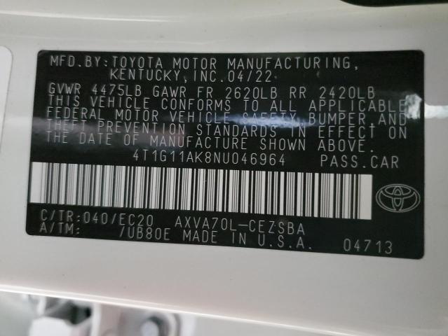 Photo 11 VIN: 4T1G11AK8NU046964 - TOYOTA CAMRY 